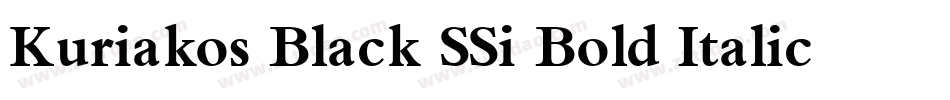 Kuriakos Black SSi Bold Italic字体转换